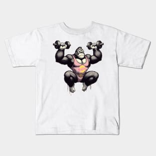 dumbbells monkey Kids T-Shirt